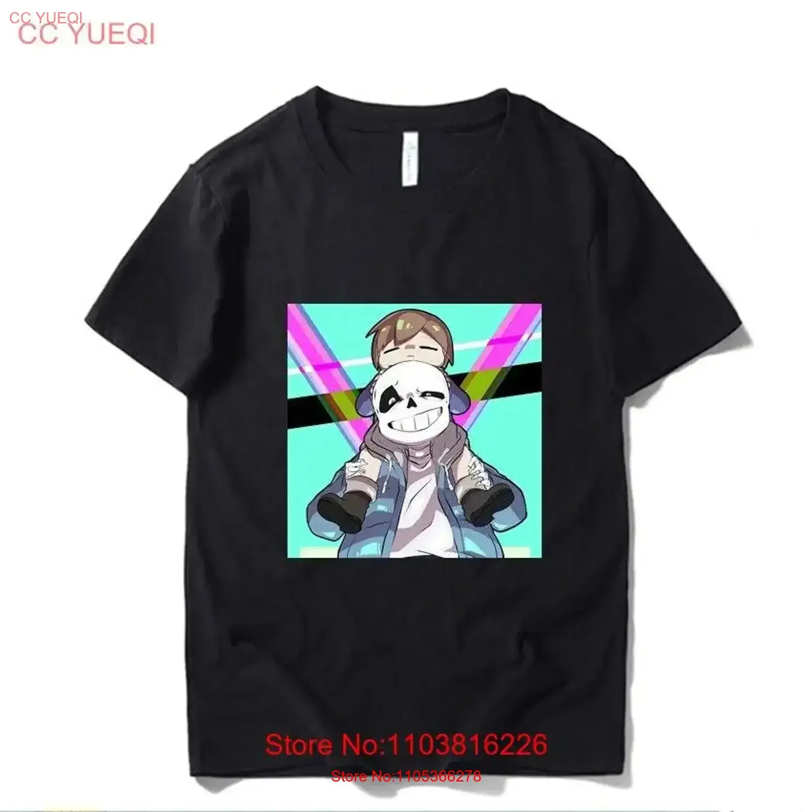 Фото Футболка Undertale Sans Chara, 100% хлопок, винтажная, мягкая, повседневная, эластичная, стильная, дышащая, унисекс, слегка модная №1