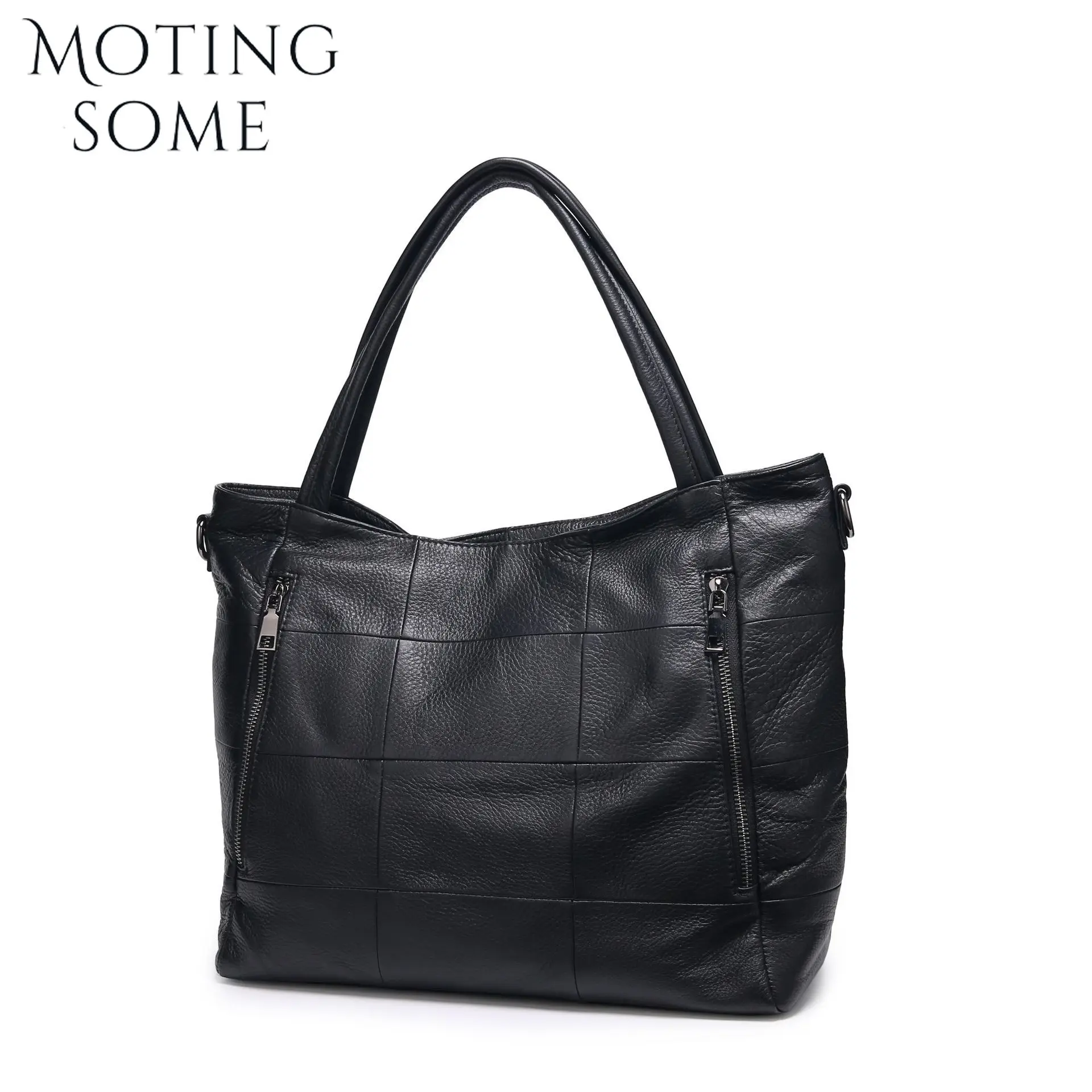 Женская Повседневная Большая Сумка Motingsome Из Натуральной Кожи На Молнии