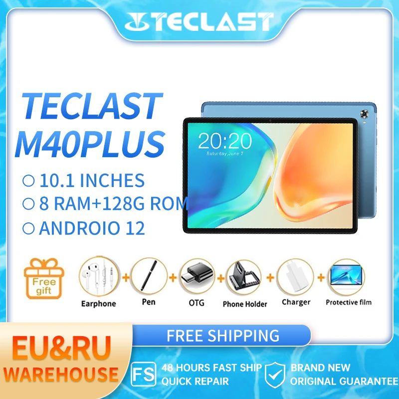 Teclast M40 Plus a new 10.1-inch Tablet Android 12 1920x1200 FHD IPS 8GB RAM 128GB ROM MT8183 8 cores GPS Type-C Metal body