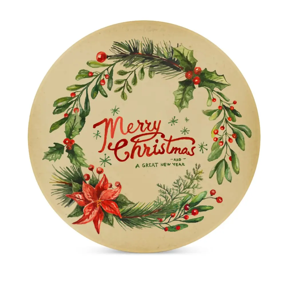 

2 PCS Round Coasters Absorbent Ceramic With Cork Backing Cup Mat Pad For Drinks