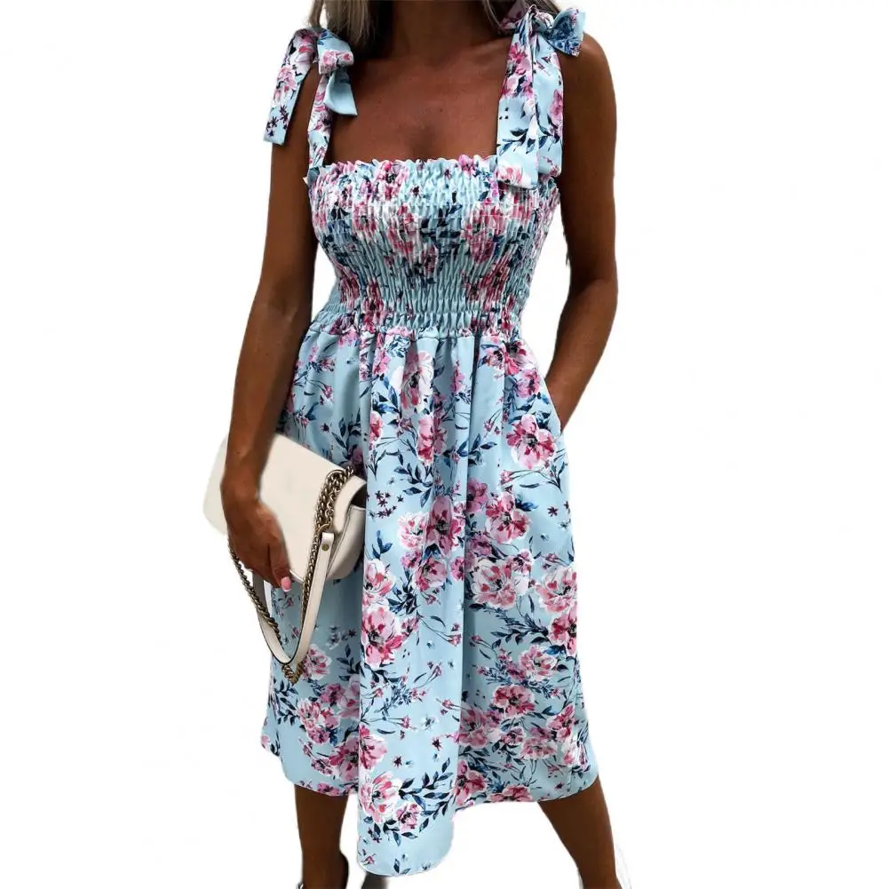 

Robe Female Summer Polka Dot Womens Dresses Elegant Square Neck Sleeveless Chiffon Long Dress Super Discount Vestidos Para Mujer