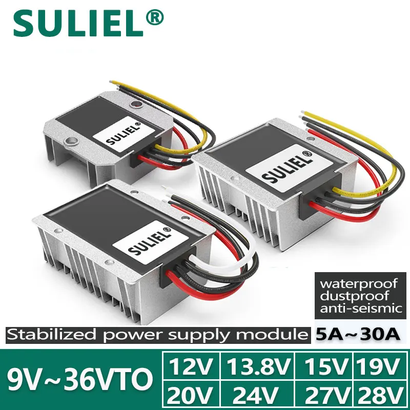 SULIEL DC 9-36V to 12V 13 8 V 15V 19V 20V 24V 28V 30A повышающий понижающий преобразователь