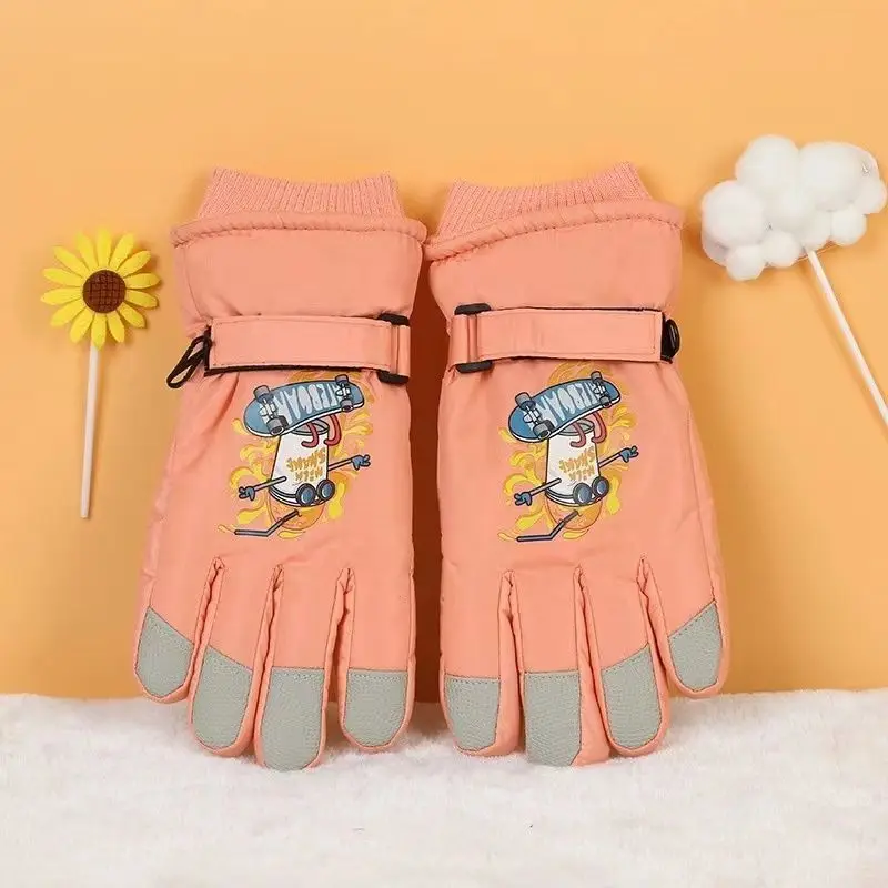 

Зимние лыжные перчатки Детские утепленные плюшевые теплые в студенческом стиле