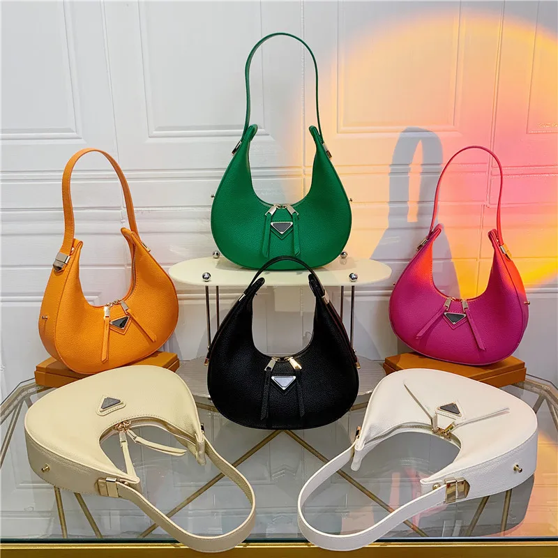 

2023 Fashion Exquisite Vintage Women's Bag Textured lychee pattern Armpit Bag Female Leather Solid Color Handbag for Women