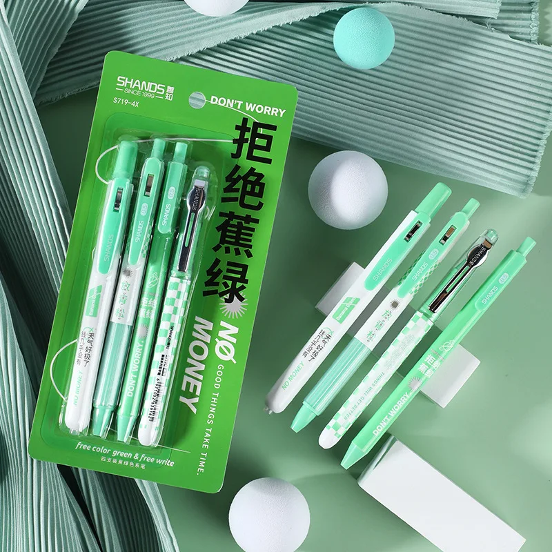 

4PCS Gel Pen Set Neutral Pen Smooth Writing Fastdry 0.5mm Black Ink Ballpoint Pen Kawaii Pens Students School Office Stationery