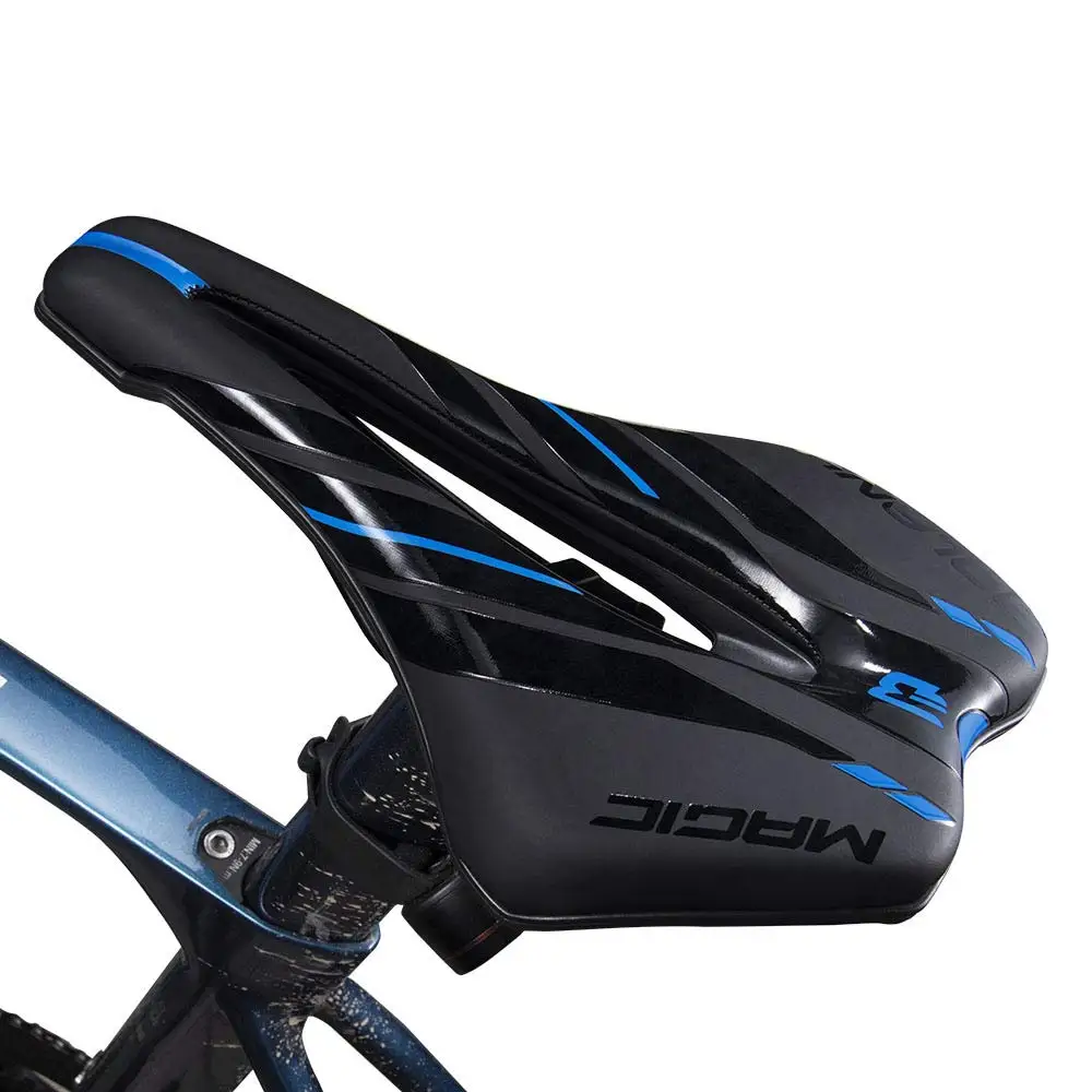 

BOLANY Bicycle Saddle Mountain Road Bike Seat Silicone Filled PVC Leather Surface Shockproof Outdoor Cycling Cusion Accessories