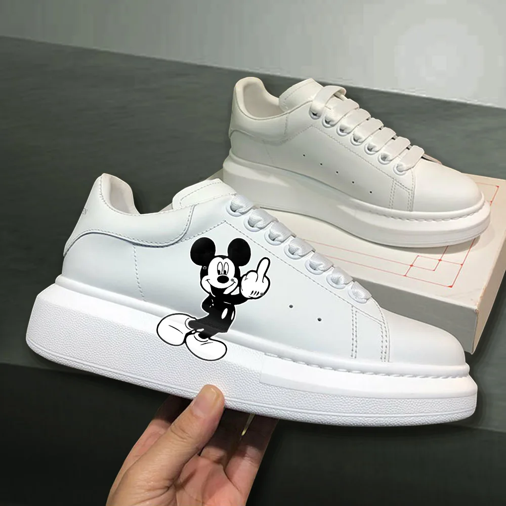 disney Mickey Minnie Couple Fashion Men Women casual Shoes Male Platform Sneakers Girls kateboarding Shoes flats 3D graffiti