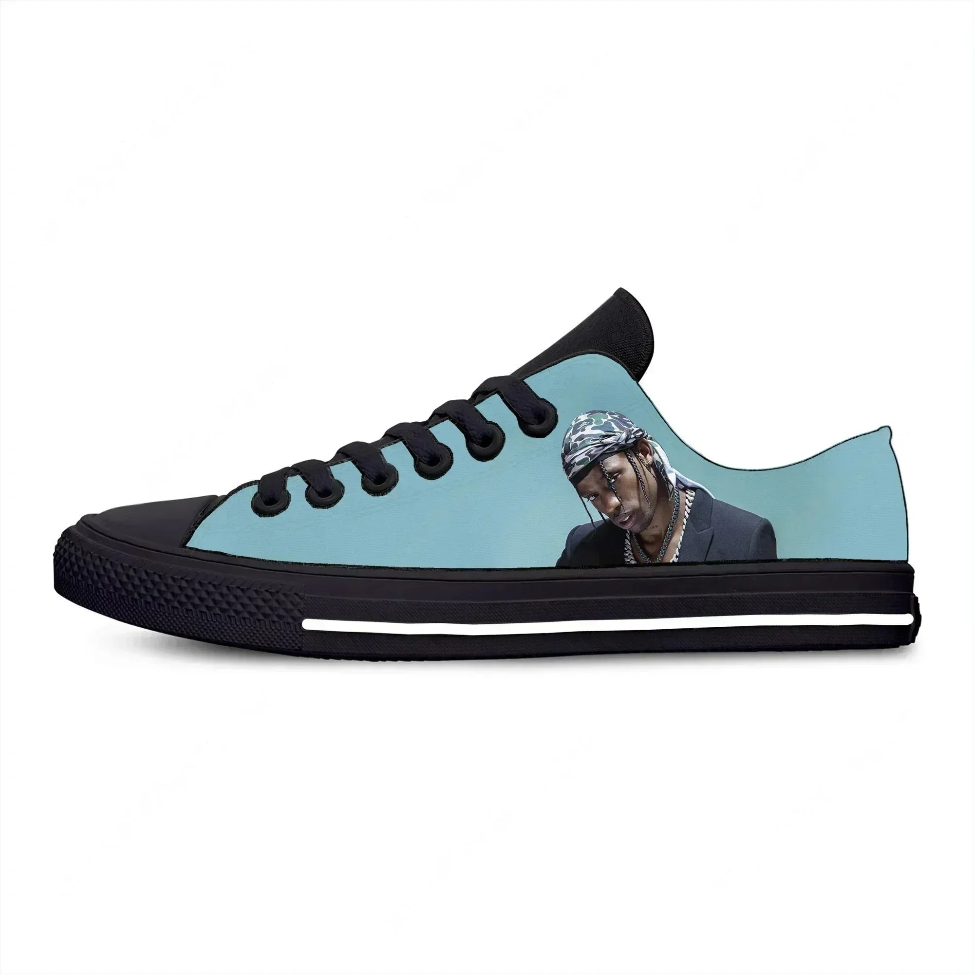 Фото Кроссовки Scott Hip Hop Rapper Rap Singer Music Travis Funny Casual, низкие, легкие, дышащие, для мужчин и женщин №5