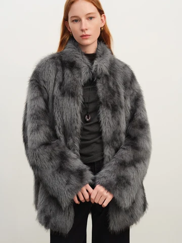 Женская короткая шуба ZIQIAO 2025  из искусственного меха