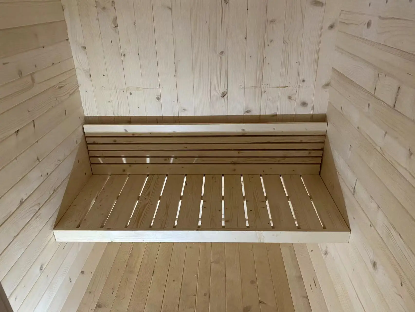 Современный дизайн двухместная уличная сауна из цельного дерева в кубическом