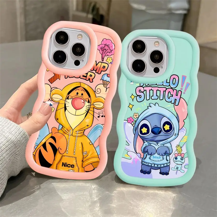 Disney Stitch Pooh Case for OPPO A5s A5 A7 A9 A11 A15 A12 A17 A16e A33 A53 A54 A57 A38 A17k A58 4G A32 A31 Silicone Soft Cover