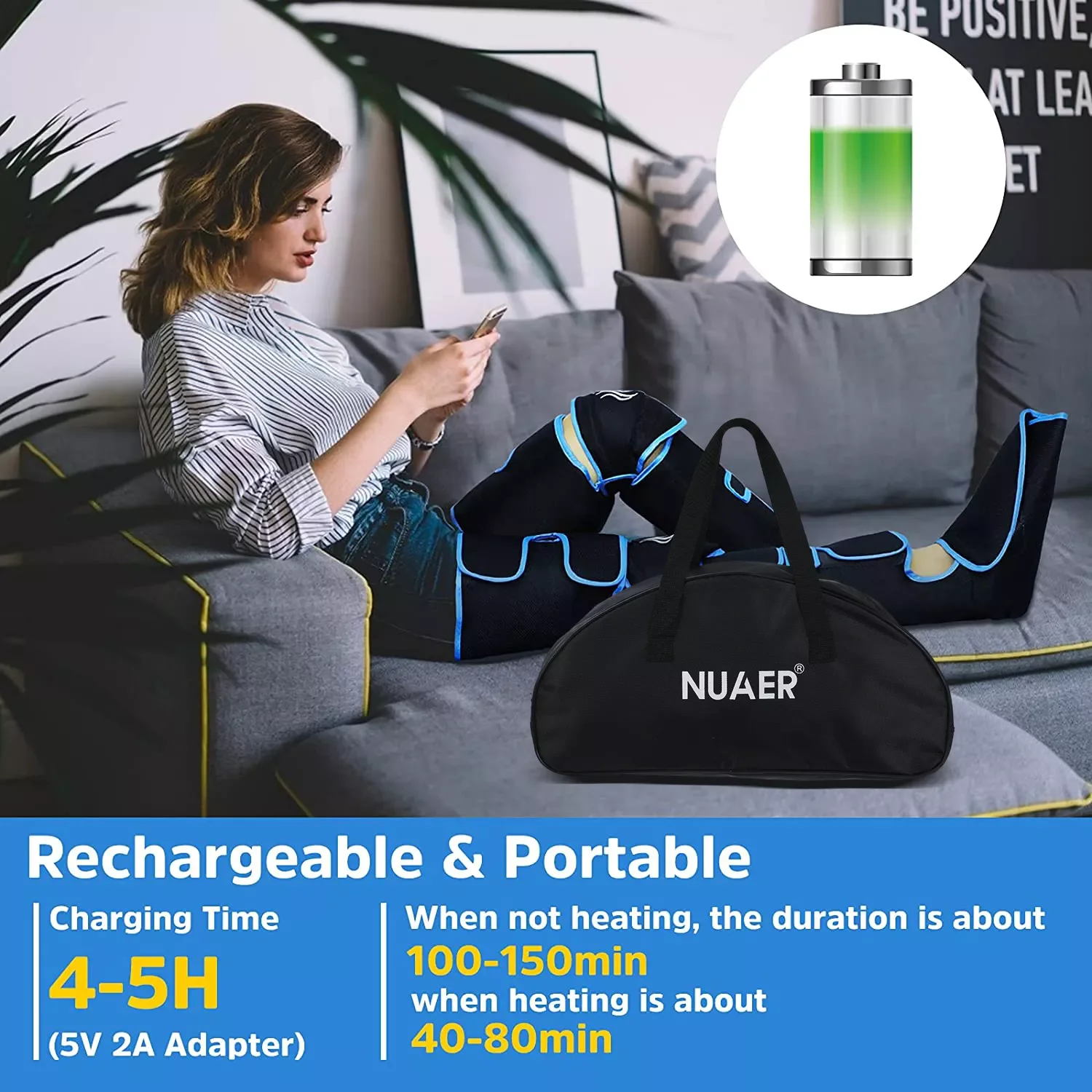 

Компрессионный массажер для ног NEW2023 2022, 6 режимов, 3 интенсивности