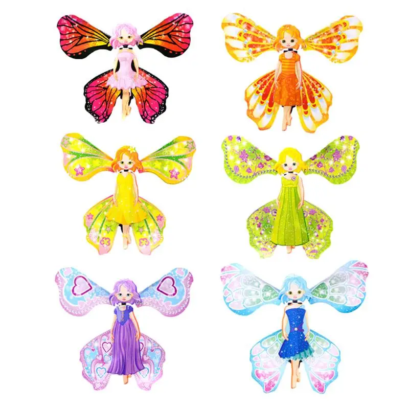 

6pcs Magic Flying Butterfly Fairy Princess Toys With Wings For Girls Surprise Gift Magic Props Magic Tricks Kid Toy Children Toy