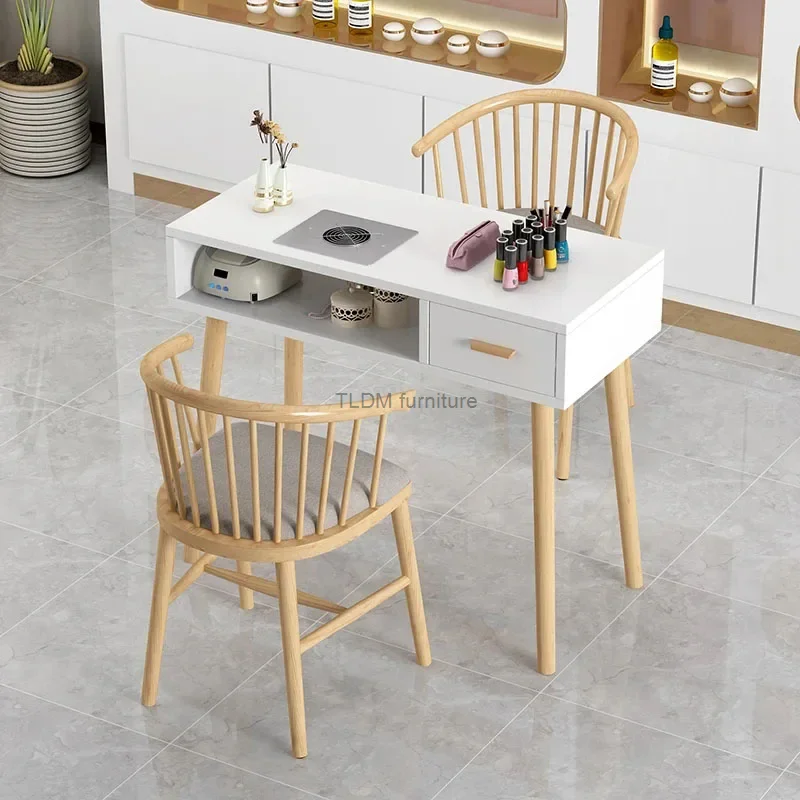 Японские деревянные столы для ногтей Салон красоты с пылесосом Маникюрные