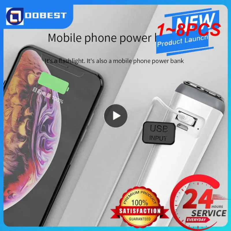 

Фонарик яркий водонепроницаемый с зарядкой от USB, 1-8 шт.