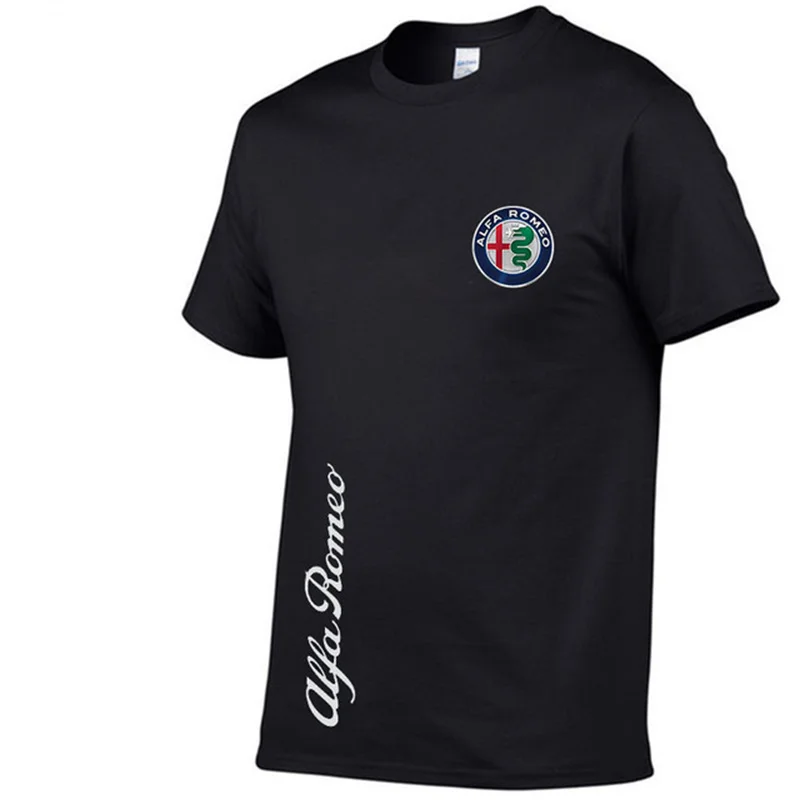 

2022 For Men Short Sleeve T Shirt Brand Alfa Romeo Logo Sports Car Summer Fashion Cotton T Shirt
