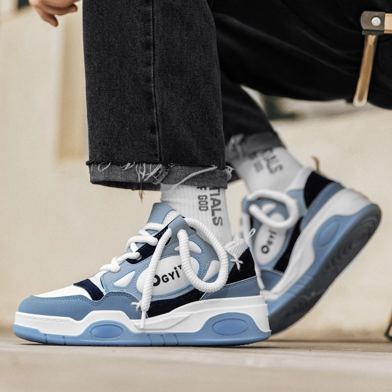 New Vintage Men's Sneakers Streetwear Hip Hop Skateboard Shoes Men Platform High top Sneakers Men Designer Shoes tenis masculino