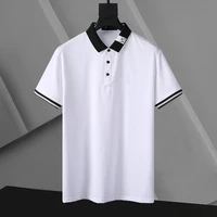 fashion slim men polo shirt black short sleeve summer thin shirt streetwear striped male polo shirt for clothing