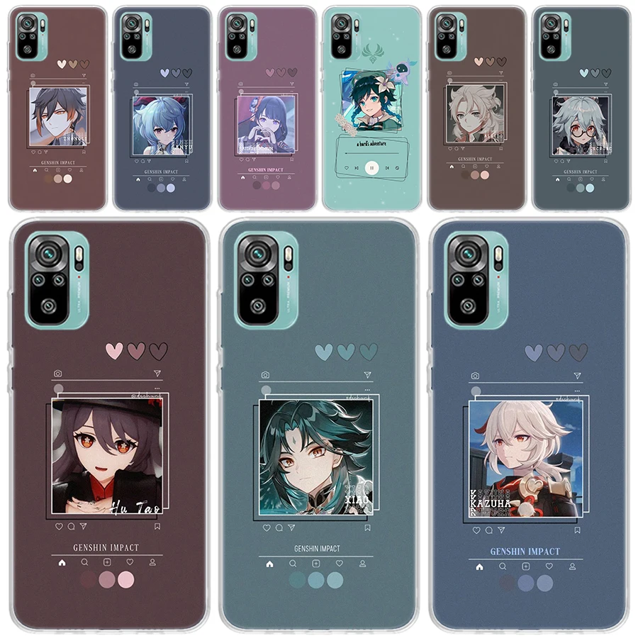 

Мультяшный прозрачный мягкий чехол Genshin Impact для Xiaomi Redmi 9 9A 9C 9T 10 10A 10C 10X 8 8A 7 7A 6 6A K20 Pro K30 K40 Coq