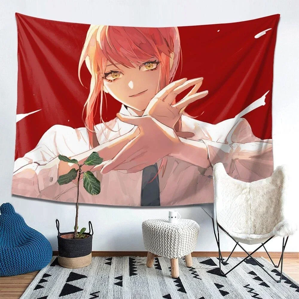 Настенный гобелен в стиле аниме с изображением ужасов и бензопилы манга