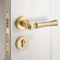 Main Door Security Locks Front Handle Gold Insurance House Interior Door Locks Safe Cerradura Puerta Home Security WW50DL