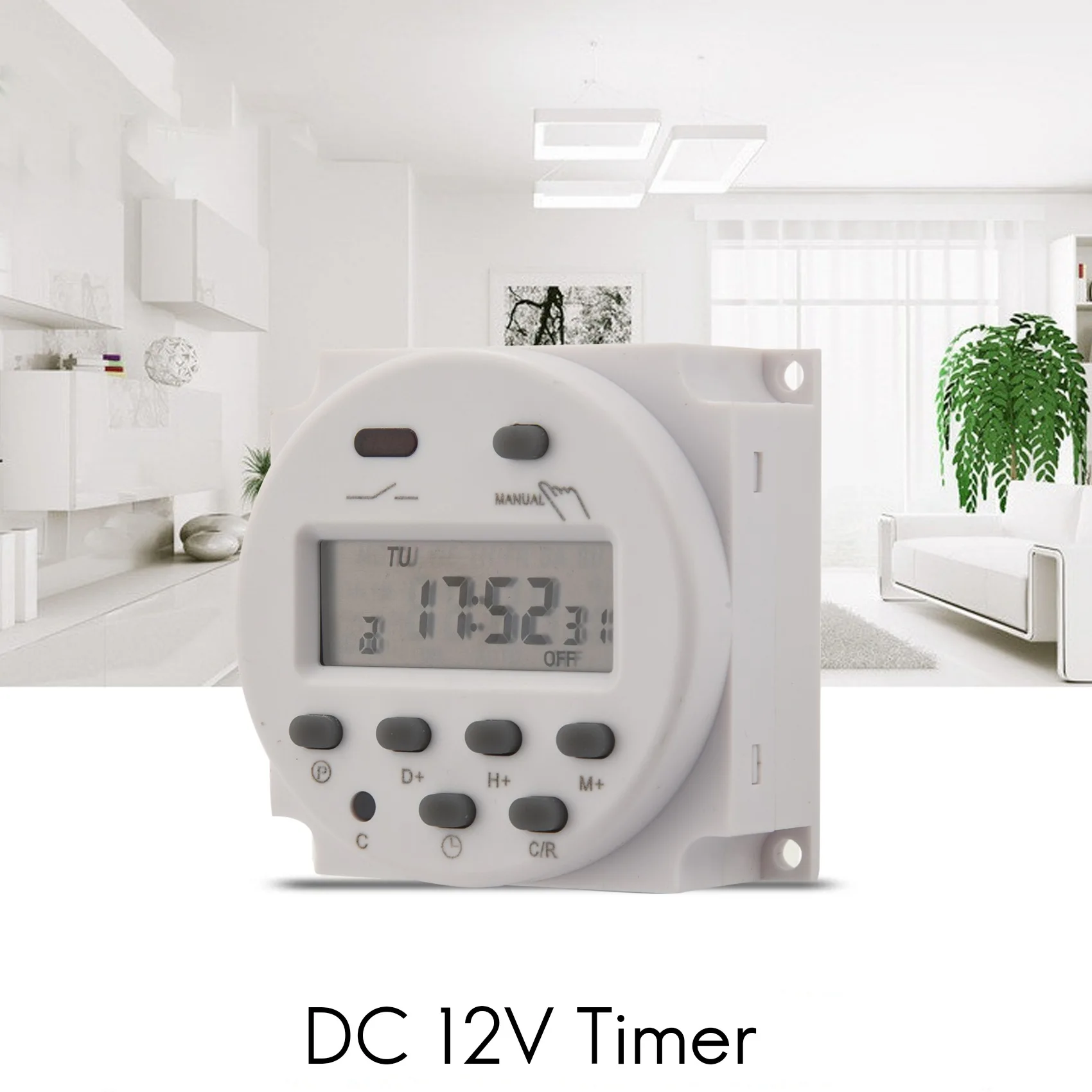 Цифровой ЖК-дисплей постоянного тока 12 В программируемый таймер реле времени 16 А