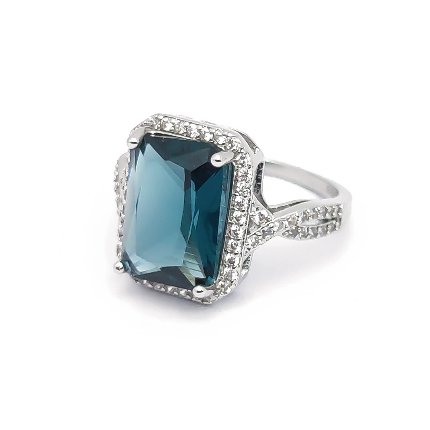 Латунные синеватые зеленые лондонские синие циркониевые кольца HESHI для женщин