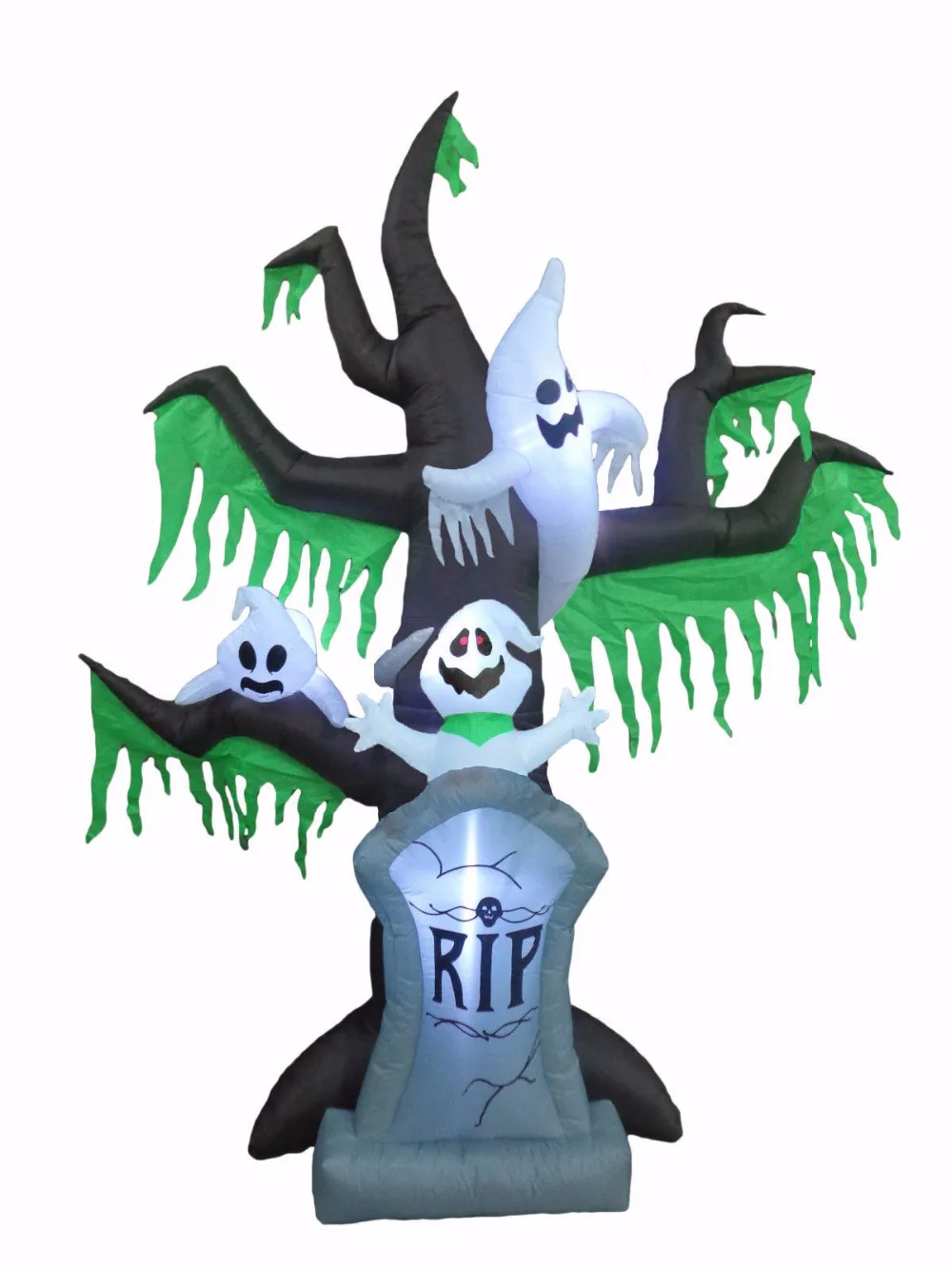 

Halloween Inflatable Grave Scene Skeletons Ghosts on Dead Tree with Tombstone with Blower 110v 220v Do