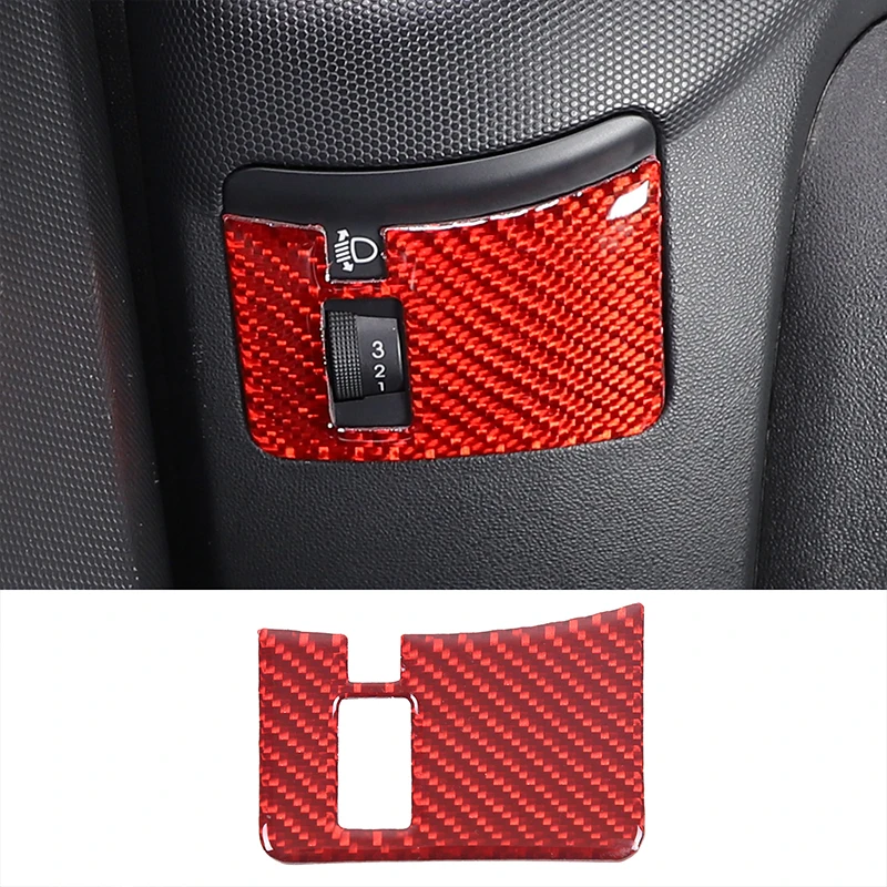 

For 2009-2013 Kia Soul AM Soft Carbon Fiber Car Headlight Adjustment Switch Decorative Sticker Car Interior Accessories