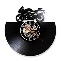 12inch led vinyl record wall clock vintage design clock wall watch bar studio cafe decor gift for motorcycle fans clubs clock