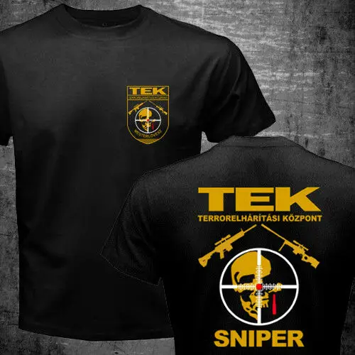 

Amazing Tees Men t shirt Double-sided Oversized Rare Sniper Hungary TEK Police Special Force SWAT Counter Terrorist Unit T-shirt