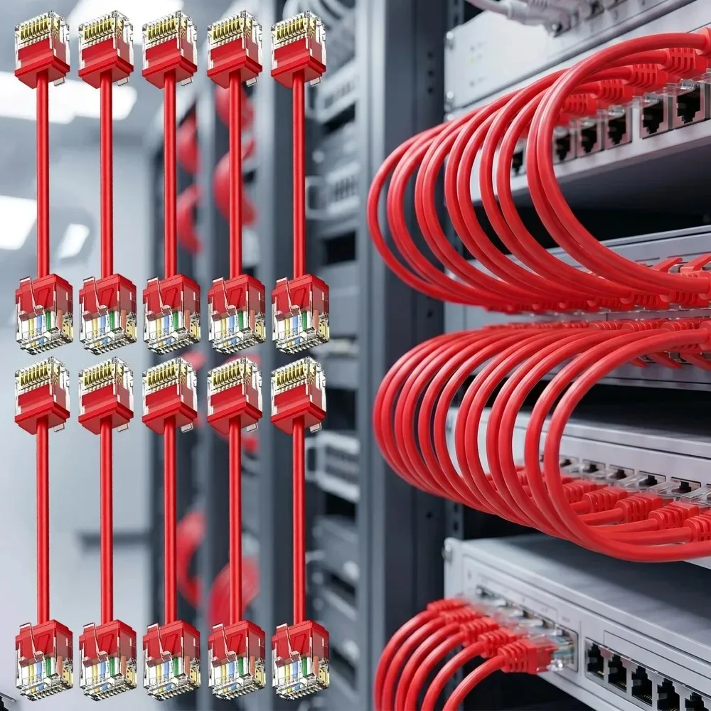 Фото Высокоскоростной сетевой патч-корд Cat 6A/Cat6 RJ45, 0.1-0.3 м, для интернет-модемов и роутеров, короткий, 10 Гбит/с, Cat6a №5
