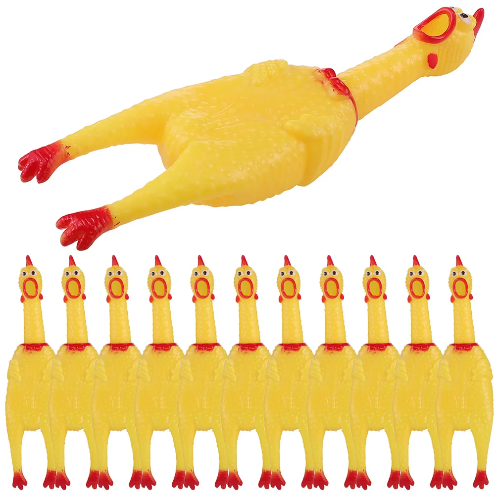 

12 Pcs Screaming Chicken Toy Xmas Gifts Shrilling Squeaky Halloween Toys Shrieking Vinyl