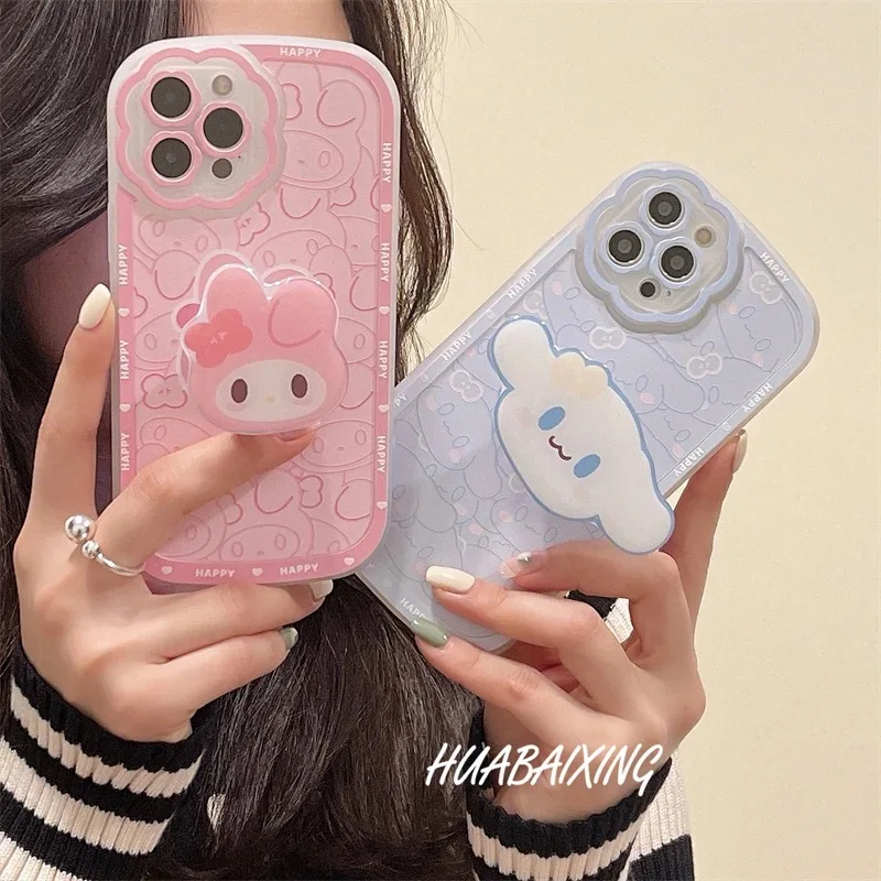 Sanrio Kuromi Melody Mobile Phone Cases For iPhone 13 12 11 Pro Max  XR XS MAX 8 X 7 SE Cartoon Cover