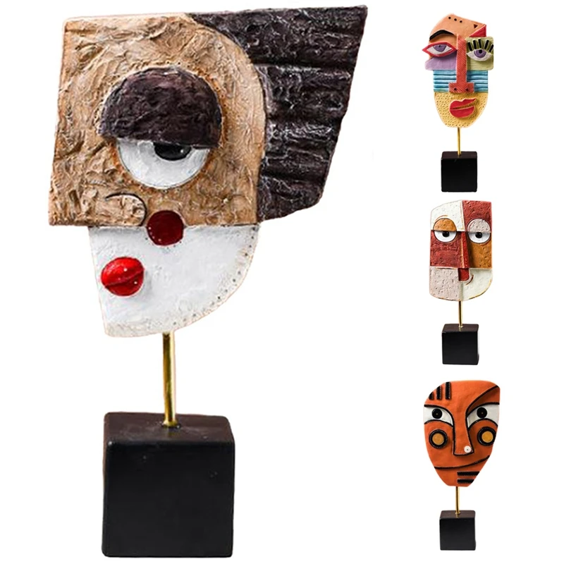 

Face Art Crafts Decorative Traditional Abstract Tabletop & Cabinet Figurines Creative Living Room Home Decoration