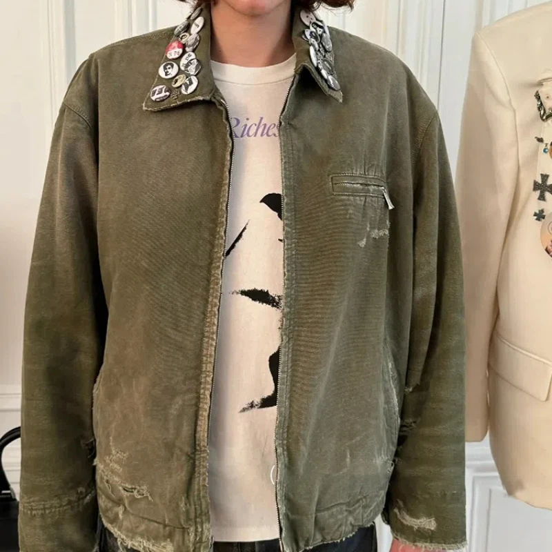 High Street ERD Потертое короткое пальто Высокое качество Военные куртки-карго Куртки с