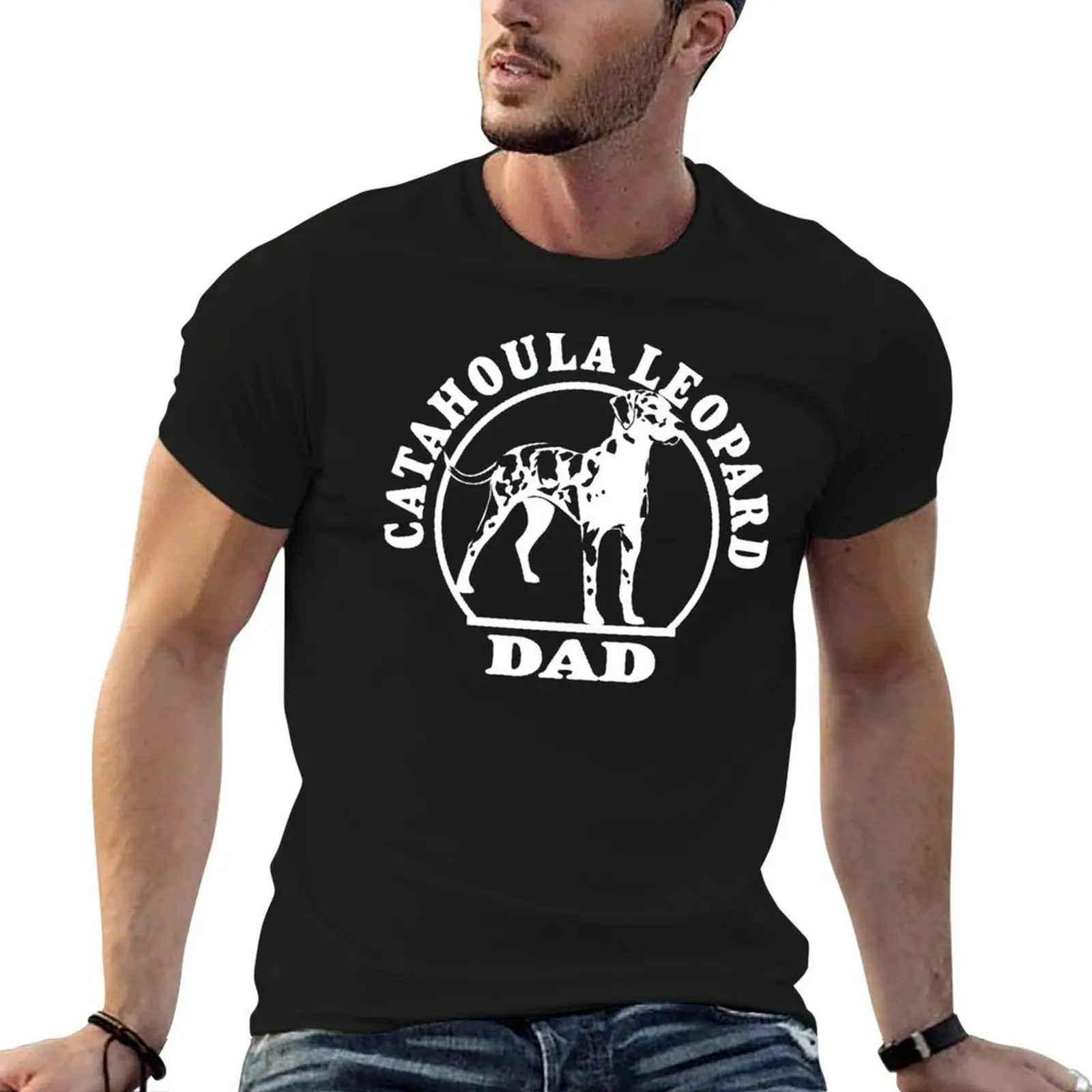 Фото Папа леопардовых пёсиков Катахула |   Наклейки NickerStickers? Футболка Redbubble, повседневная модная хлопковая футболка с коротким рукавом №1