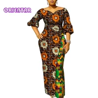 african dresses for women patchwork ankara dress lantern sleeves maxi dress women party dress lady african clothes wy9937