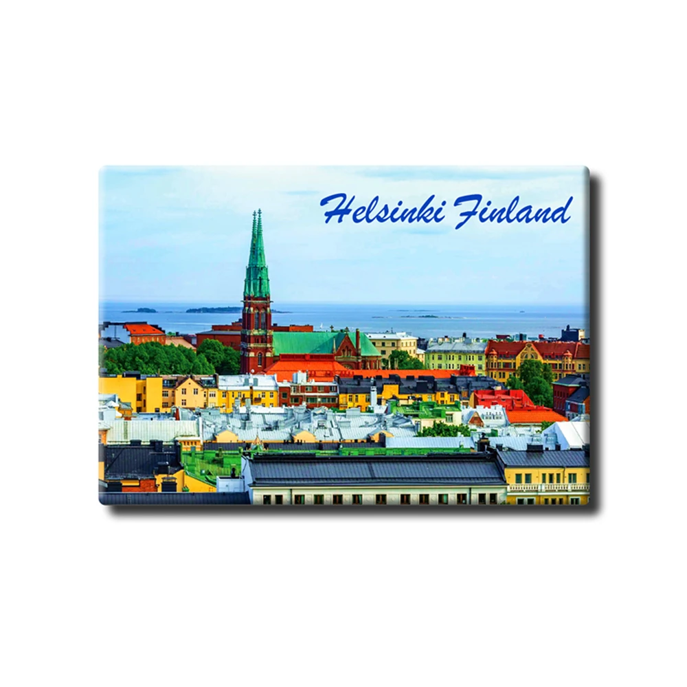 

Finland Helsinki Urban Landscape Tourist Souvenir Tinplate Magnetic Refrigerator Sticker Rigid Creative Home Decoration 27003