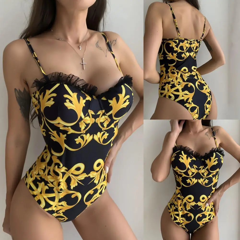 Женский купальник новинка 2022 модное бикини с кружевным принтом в стиле пэчворк