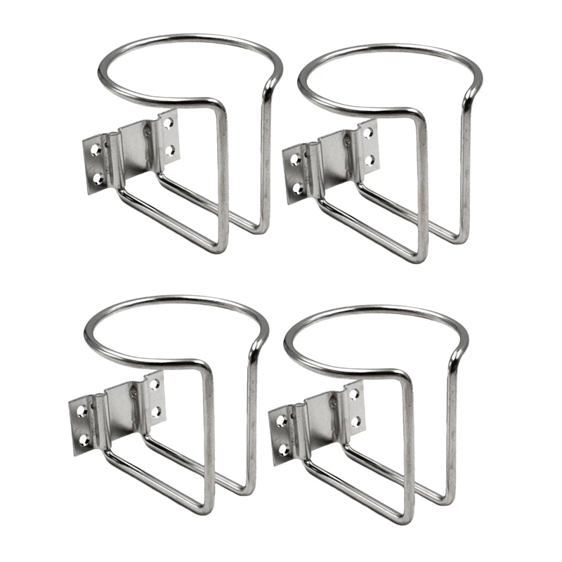 

4Pcs Stainless Steel Car Boat Ring Cup Drink Holder Bottle Stand For Marine Yacht Truck RV Camper
