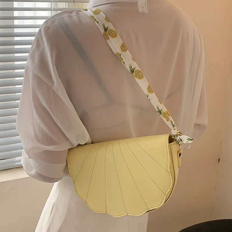 

Модные Шелковые сумки для шарфов, Женская полукруглая сумка-мессенджер, новая простая элегантная сумка через плечо для девушек