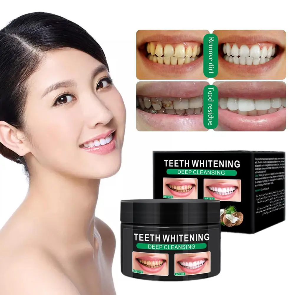 

Black Tooth Powder Activated Charcoal Teeth Whitening Stain Remover With Toothpaste 30g Bamboo Tooth Brush V3v1