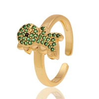 new fashion jewelry creative cartoon dinosaur ring cz gold opening adjustable womens ring
