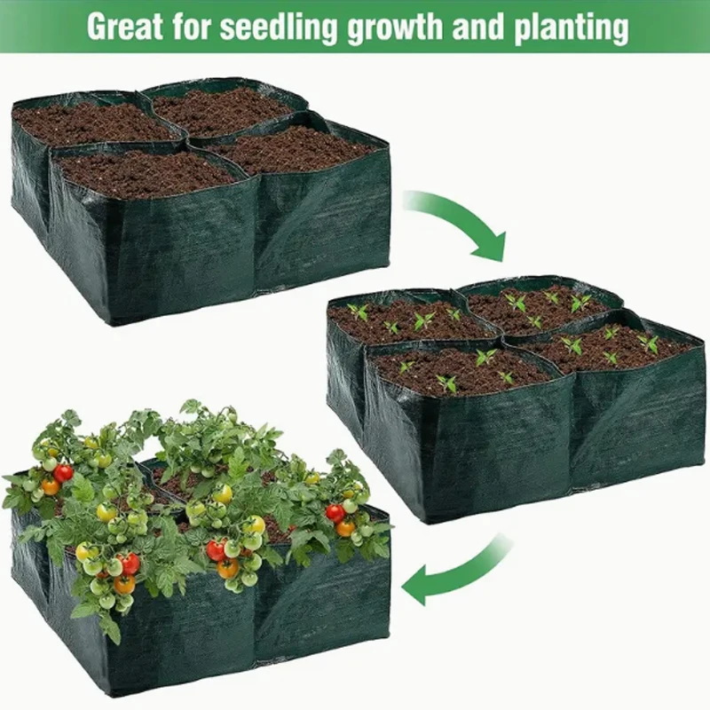 

Сумка для выращивания растений, горшки для посадки растений 4 разделительных сетки, пакеты для выращивания картофеля, овощей, цветов и фруктов