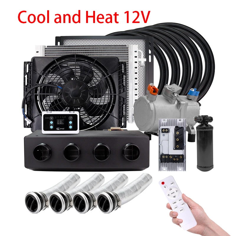 

Универсальный 4-луночный автоматический электрический компрессор кондиционера 12 В 24 В для автомобиля, фургона, уличного стержня, классический кондиционер