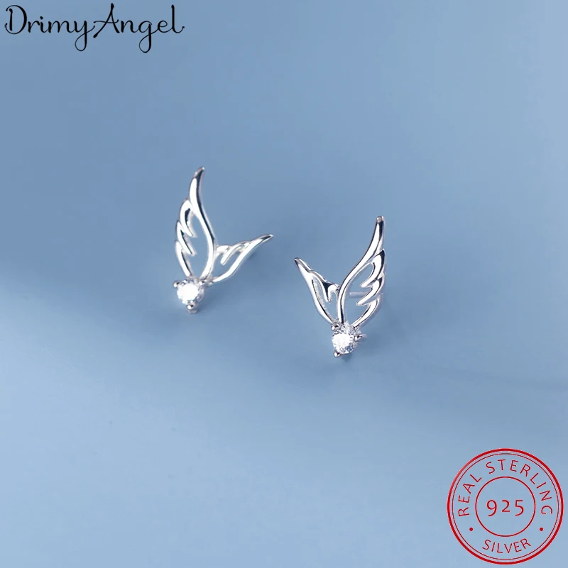 

Женские серьги в виде крыльев, простые серьги из серебра 925 пробы в Корейском стиле, эффектные ювелирные украшения, 2022
