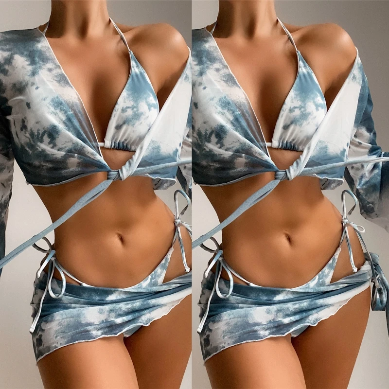 

Sexy Ladies Beach Bikini Fashion Style Split Soft Knotted Bikini Swimsuit Female Low Waist Lacing Bikini Suit Swimsuits 24BD