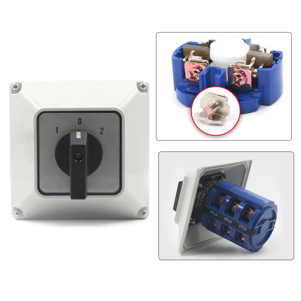 

Changeover Switch Transfer Switch Universal 12 Terminals 3 Position 380V Enclosed IP65 LW26-63 Silver Contacts