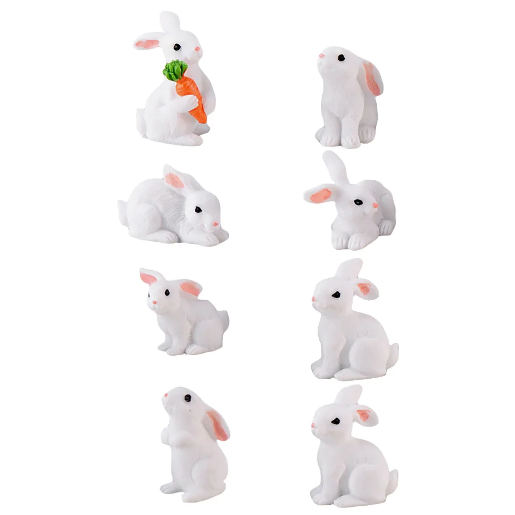 

Rabbit Bunny Animals Miniature Figurines Resin Micro Landscape Figures Cake Figure Ornament Animal Topper Accessories